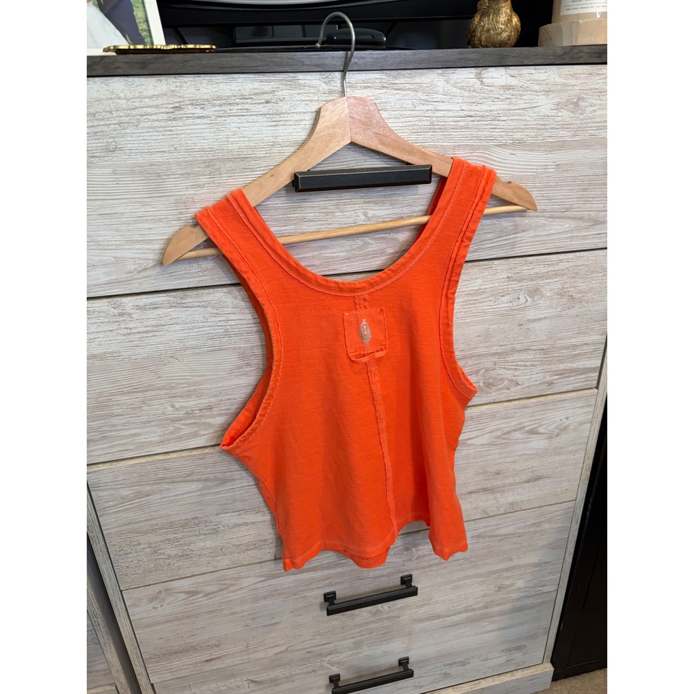 Free People Movement Free Throw Tank Orange Cropped Sleeveless Top Size M